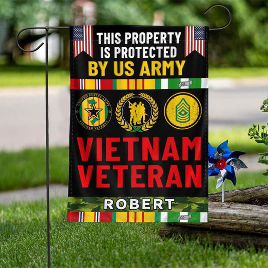Personalized Flag For A Vietnam Veteran - This Property Is Protected