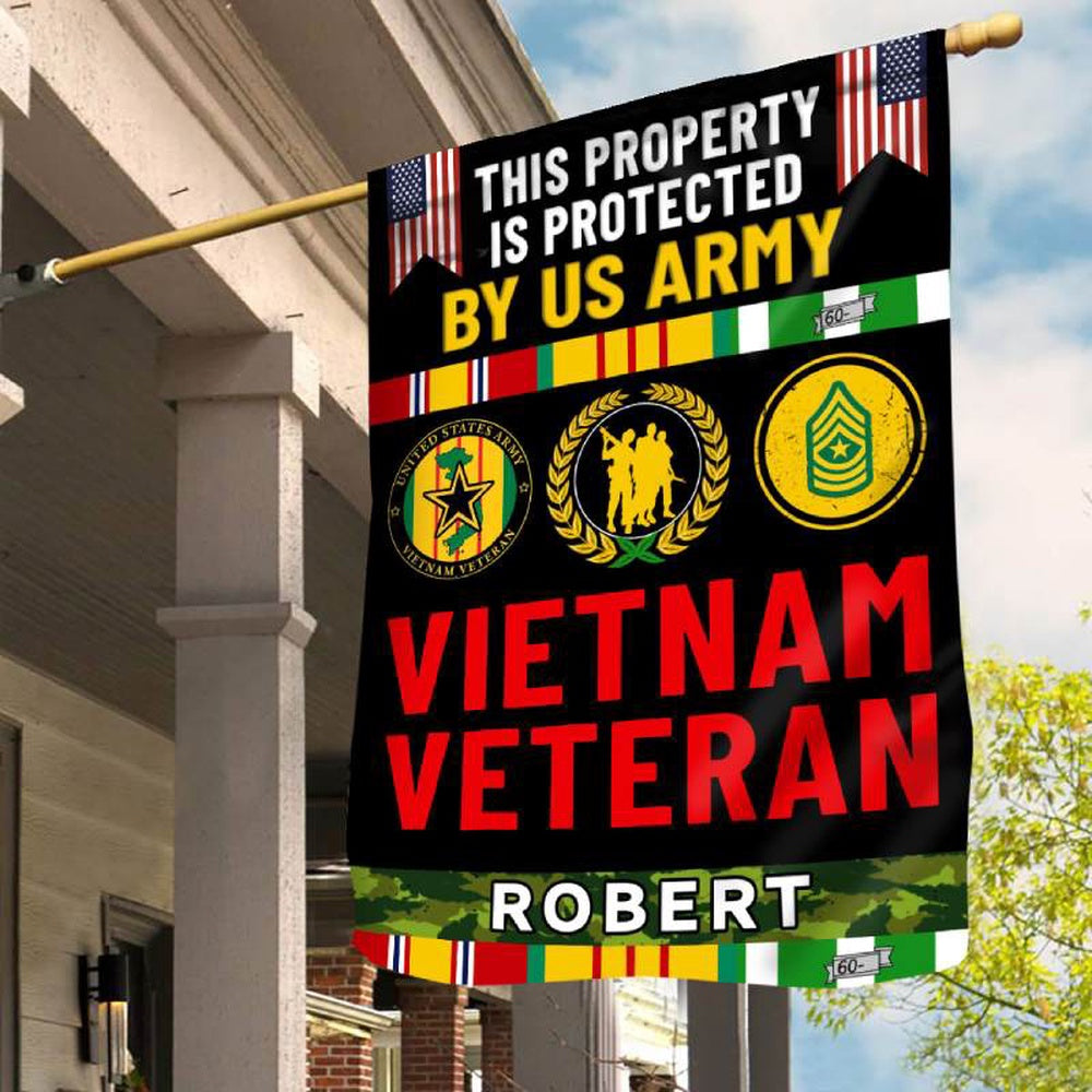 Personalized Flag For A Vietnam Veteran - This Property Is Protected