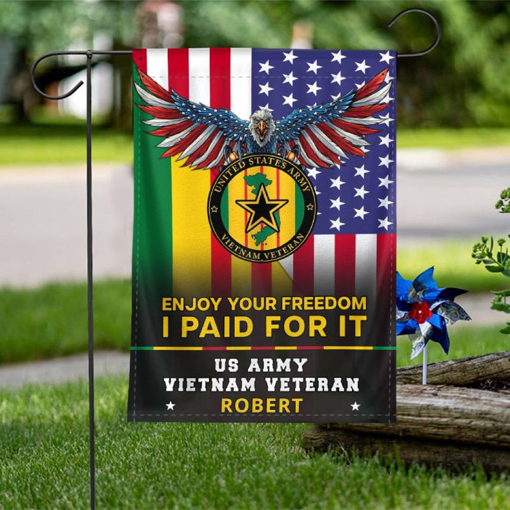 Personalized Flag For Vietnam Veteran - I Paid For Your Freedom