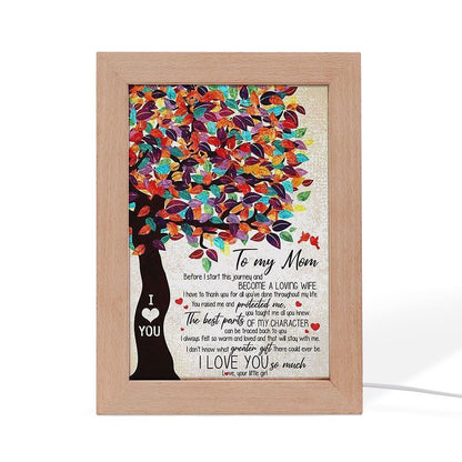 Personalized Frame Lamp To My Mom From Daughter I Love You Tree Vertical Frame Lamp, Mother's Day Night Light, Best Mom Ever, Gift For Mom