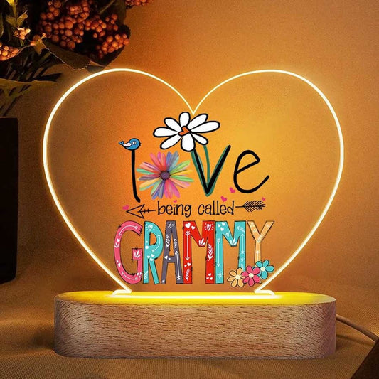 Personalized Grandma Flowers Night Light, Grandma Lamp, Love Being Called Grandma, Mother's Day Led Light, Mom Gift