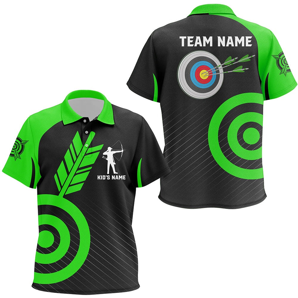 Personalized Green Archery Jerseys Custom Archery Polo Shirts Team League Archery Shirts, Archery Team Shirts, Custom Archery Shirts