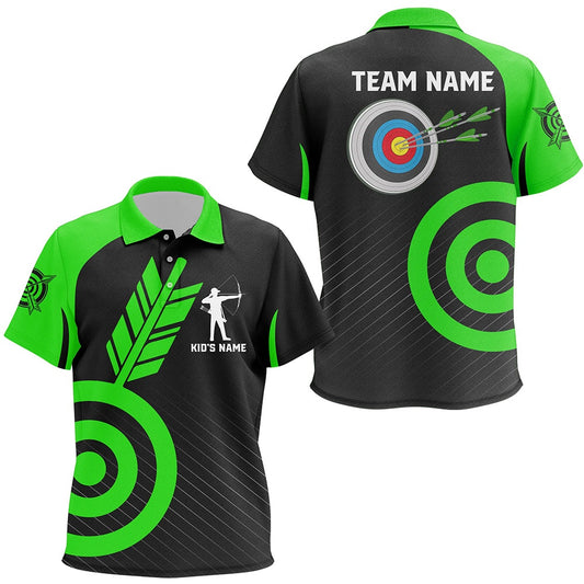 Personalized Green Archery Jerseys Custom Archery Polo Shirts Team League Archery Shirts, Archery Team Shirts, Custom Archery Shirts