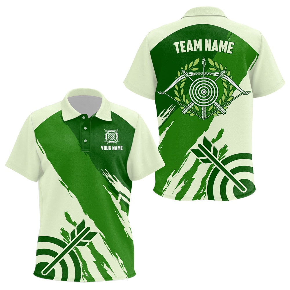 Personalized Green Jerseys Archery Polo Shirts Custom Archery Target Shirts, Archery Jerseys, Archery Team Shirts, Custom Archery Shirts