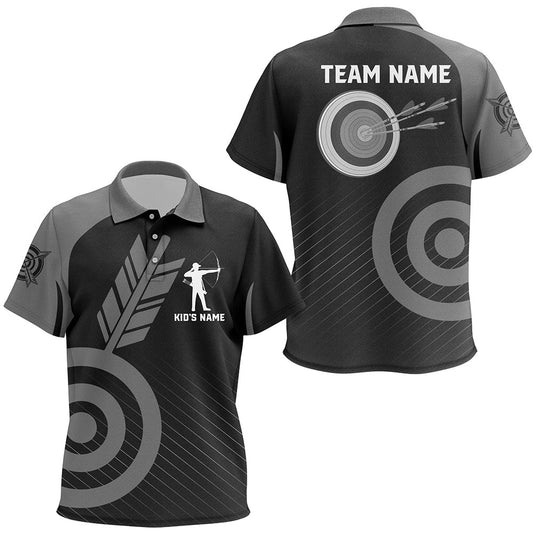 Personalized Grey Archery Jerseys Custom Archery Polo Shirts Team League Archery Shirts, Archery Team Shirts, Custom Archery Shirts