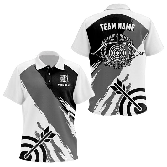 Personalized Grey Jerseys Archery Polo Shirts Custom Archery Target Shirts, Archery Jerseys, Archery Team Shirts, Custom Archery Shirts