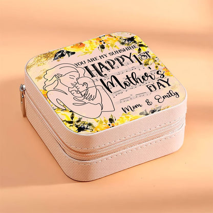 Personalized Happy 1st Mother's Day Jewelry Box, Travel Jewelry Case Gifts For Mom, Bride, Aunt, Friends, Mother's Day Jewelry Case