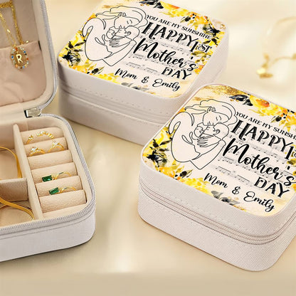 Personalized Happy 1st Mother's Day Jewelry Box, Travel Jewelry Case Gifts For Mom, Bride, Aunt, Friends, Mother's Day Jewelry Case