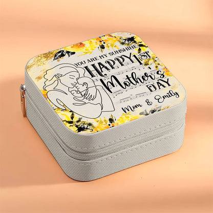 Personalized Happy 1st Mother's Day Jewelry Box, Travel Jewelry Case Gifts For Mom, Bride, Aunt, Friends, Mother's Day Jewelry Case