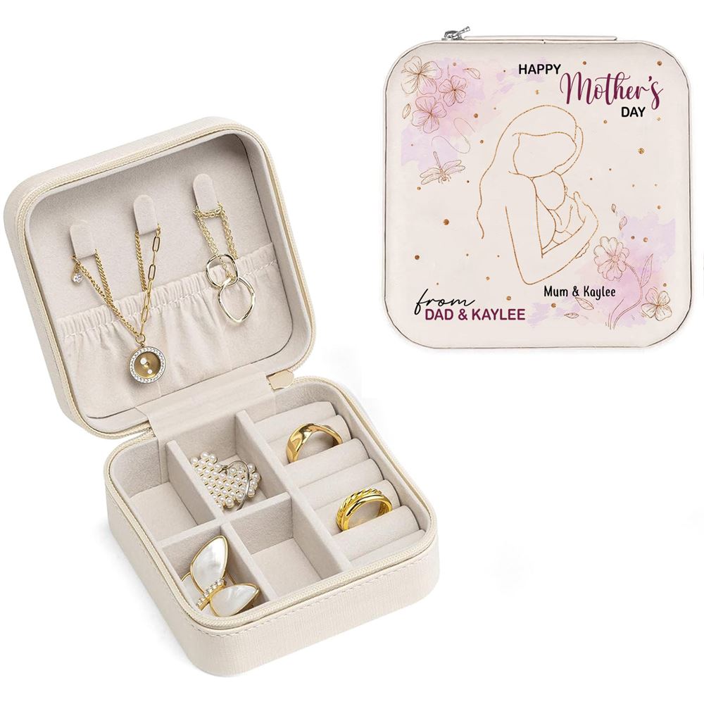 Personalized Happy Mother's Day Jewelry Box, Gift For Mother's Day, Mother's Day Jewelry Case