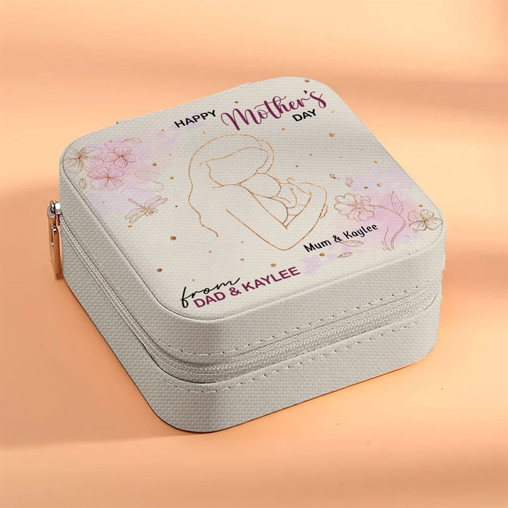 Personalized Happy Mother's Day Jewelry Box, Gift For Mother's Day, Mother's Day Jewelry Case