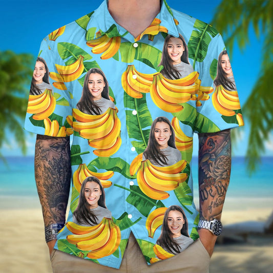 Personalized Hawaiian Shirt Upload Photo And Custom Background, Custom Hawaiian Shirts With Face