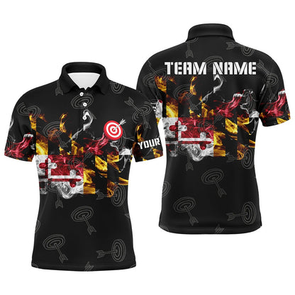 Personalized Maryland Flag Smoke Archery Shirts For Men Custom Patriotic Archery Team Jerseys, Archery Team Shirts, Custom Archery Shirts