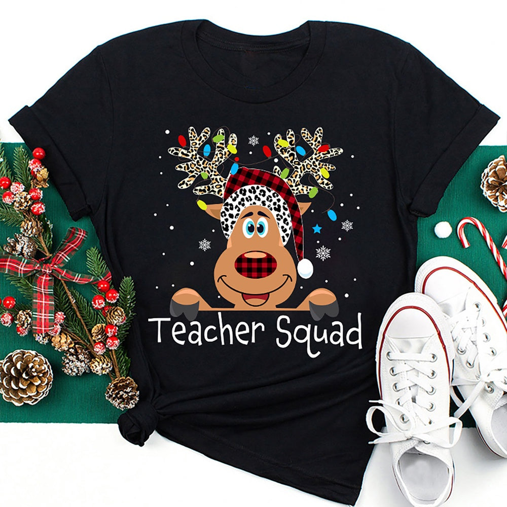 Personalized Merry Reindeer Squad T Shirt, Merry T Shirt, Unisex Christmas Shirts