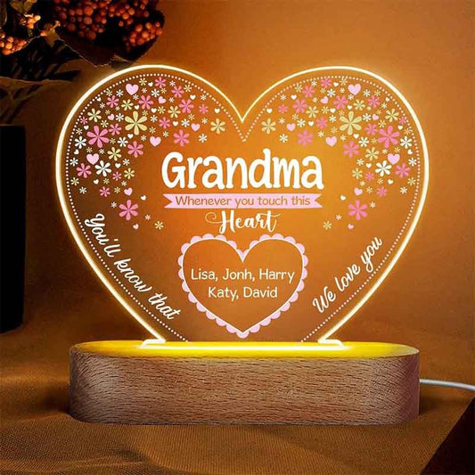 Personalized Mother's Day Gift Ideas Night Light, Custom Grandma's Nickname And Kid Names, Mother's Day Led Light, Mom Gift