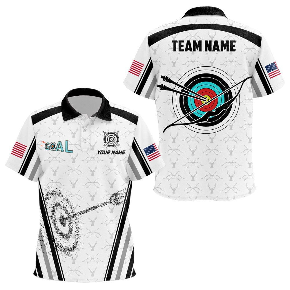 Personalized Name Archery Polo Shirts Custom Archery Target Shirts, Archery Jerseys, Archery Team Shirts, Custom Archery Shirts