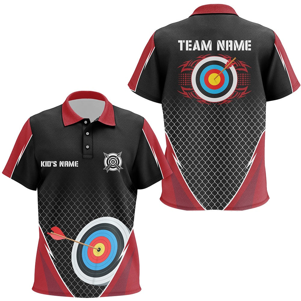 Personalized Net Pattern Target Archery Polo Shirts, Custom Uniform For Team Archery, Archery Team Shirts, Custom Archery Shirts