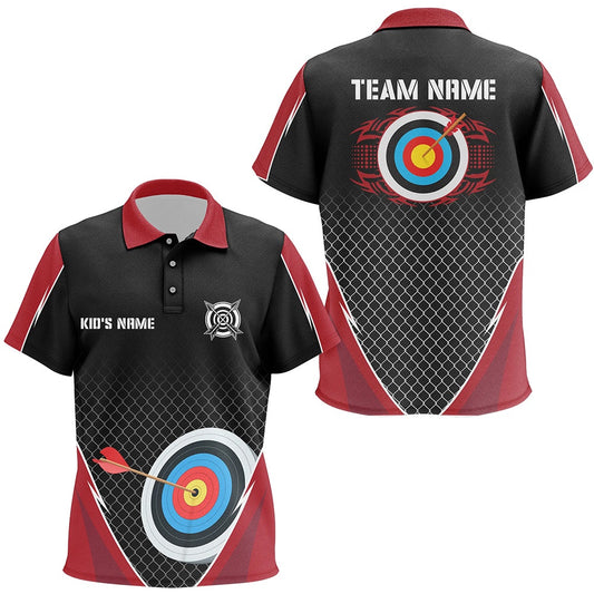 Personalized Net Pattern Target Archery Polo Shirts, Custom Uniform For Team Archery, Archery Team Shirts, Custom Archery Shirts