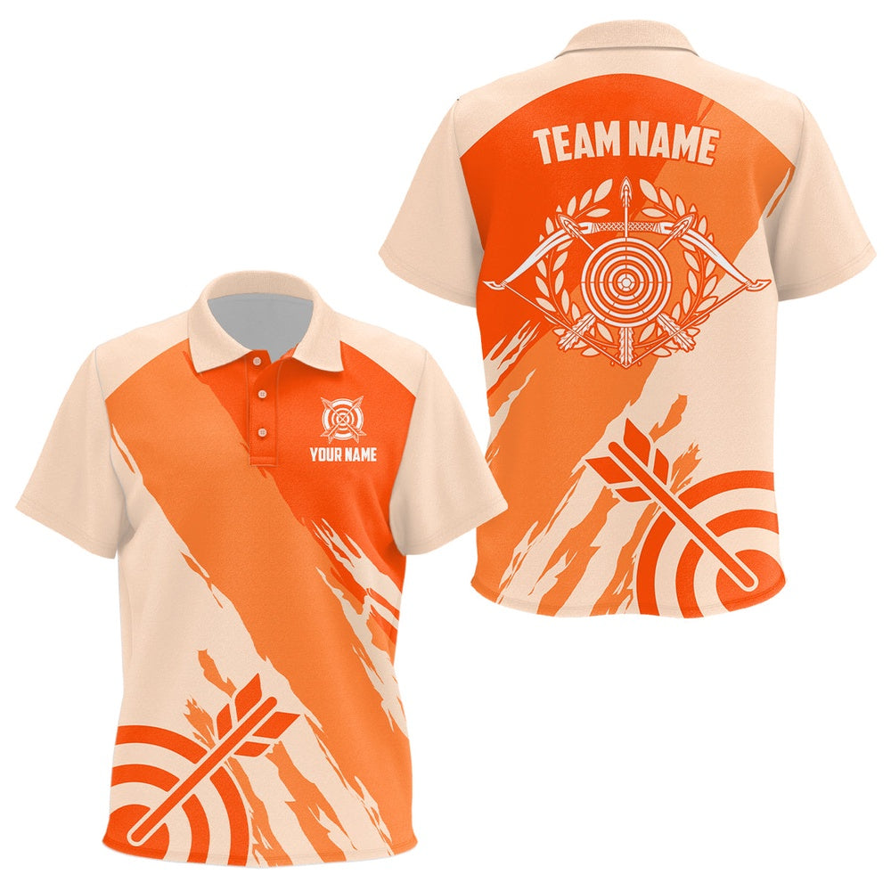 Personalized Orange Jerseys Archery Polo Shirts Custom Archery Target Shirts, Archery Jerseys, Archery Team Shirts, Custom Archery Shirts