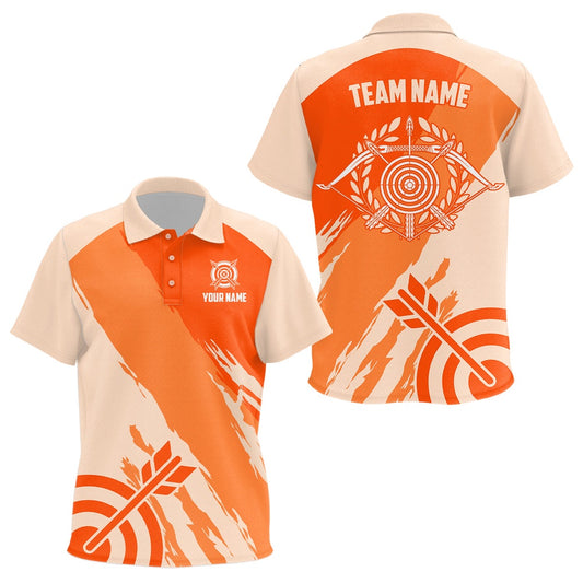 Personalized Orange Jerseys Archery Polo Shirts Custom Archery Target Shirts, Archery Jerseys, Archery Team Shirts, Custom Archery Shirts