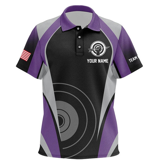 Personalized Purple Archery Jerseys Polo Shirts Best Custom Archery Uniform For Team, Archery Team Shirts, Custom Archery Shirts