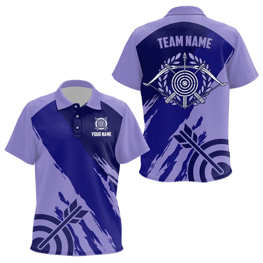 Personalized Purple Jerseys Archery Polo Shirts Custom Archery Target Shirts, Archery Jerseys, Archery Team Shirts, Custom Archery Shirts