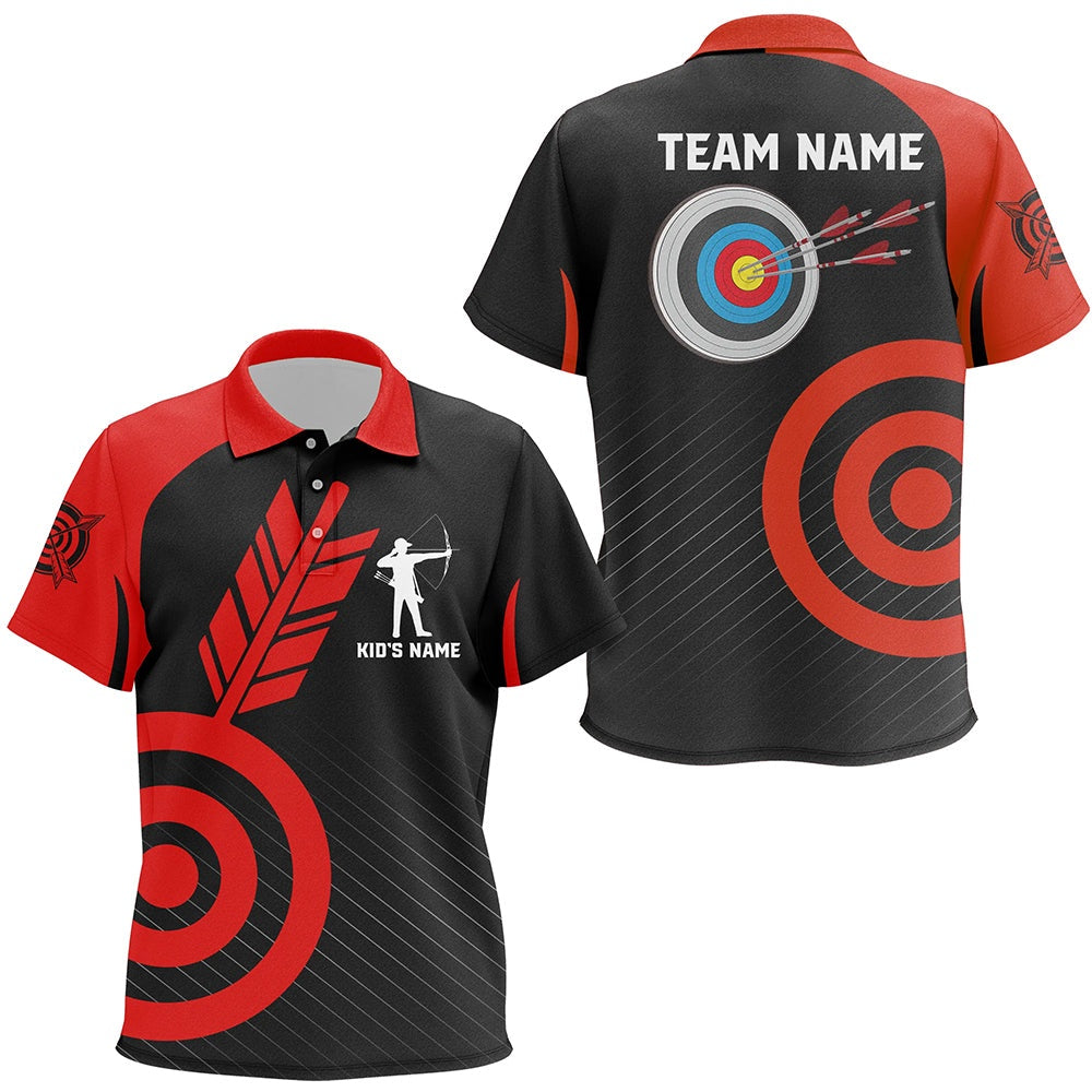 Personalized Red Archery Jerseys Custom Archery Polo Shirts Team League Archery Shirts, Archery Team Shirts, Custom Archery Shirts