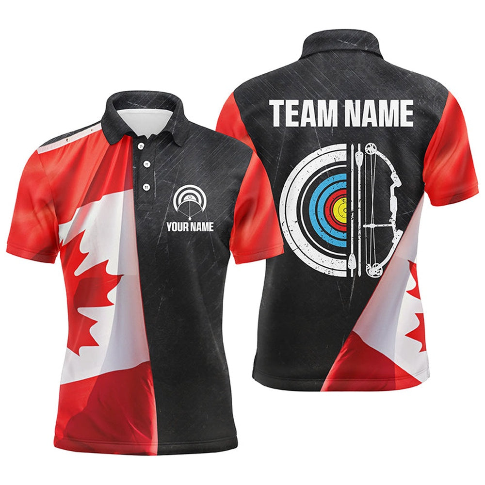 Personalized Retro Canada Flag Archery Shirts For Men Custom Patriotic Archery Jersey For Archer, Archery Team Shirts, Custom Archery Shirts