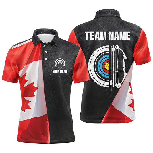 Personalized Retro Canada Flag Archery Shirts For Men Custom Patriotic Archery Jersey For Archer, Archery Team Shirts, Custom Archery Shirts