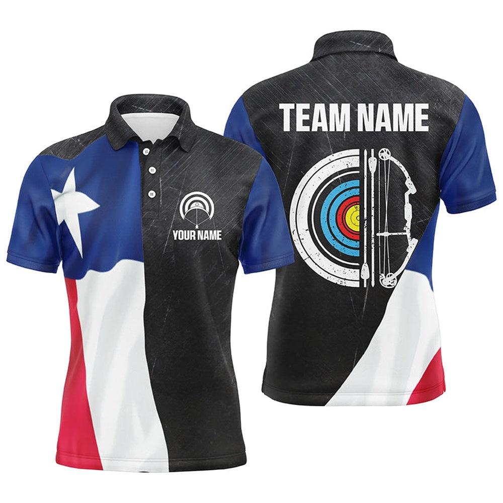 Personalized Retro Texas Flag Archery Shirts For Men Custom Patriotic Archery Jersey For Archer, Archery Team Shirts, Custom Archery Shirts
