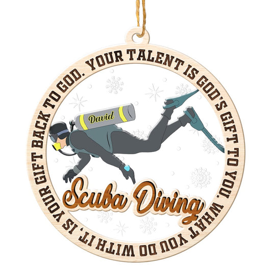 Personalized Scuba Diving Christmas Ornament, Sports Christmas Ornament, Christmas Tree Ornaments