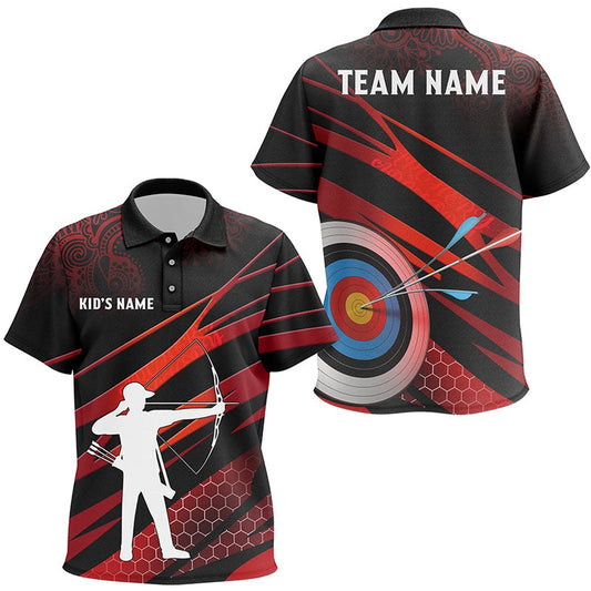 Personalized Silhouette Archer Target Archery Polo Shirts, Custom Archery Team Shirts, Archery Team Shirts, Custom Archery Shirts