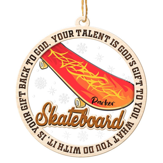 Personalized Skateboard Christmas Ornament, Sports Christmas Ornament, Christmas Tree Ornaments