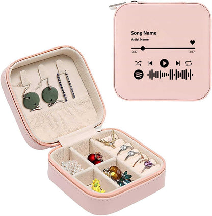 Personalized Song Name Travel Jewelry Box, Jewelry Case For Music Lovers, Mother's Day Jewelry Case