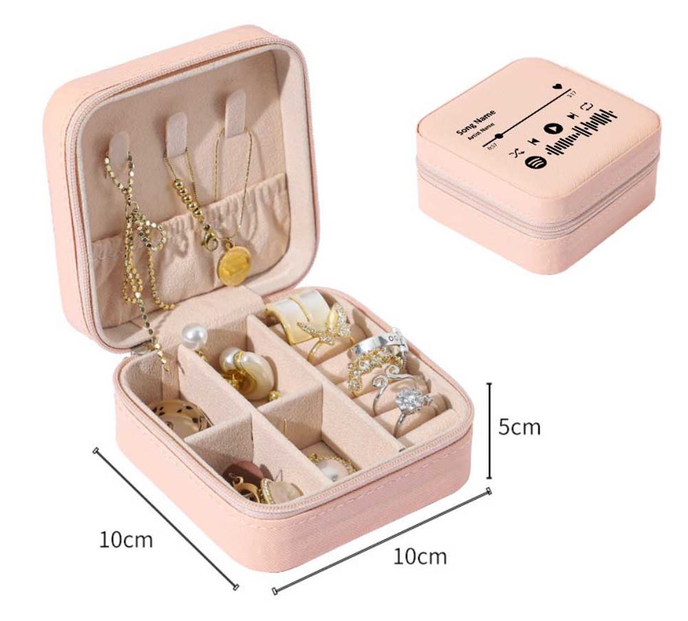 Personalized Song Name Travel Jewelry Box, Jewelry Case For Music Lovers, Mother's Day Jewelry Case