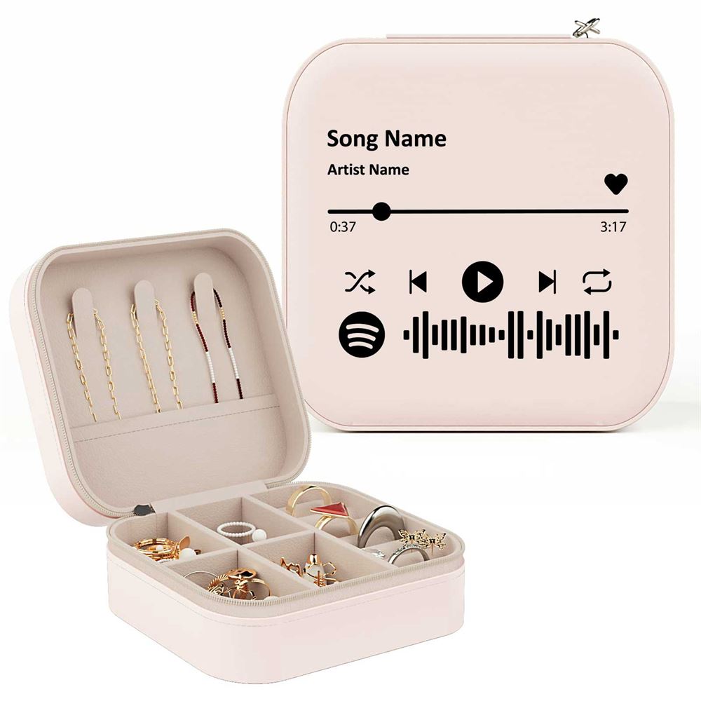 Personalized Song Name Travel Jewelry Box, Jewelry Case For Music Lovers, Mother's Day Jewelry Case