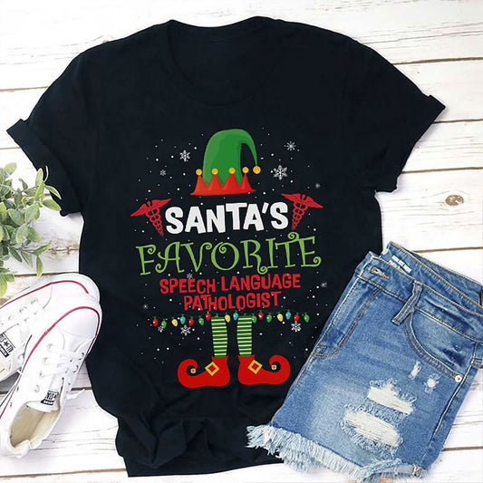 Personalized Subject Santa's Favorite Subject T Shirt, Merry T Shirt, Unisex Christmas Shirts
