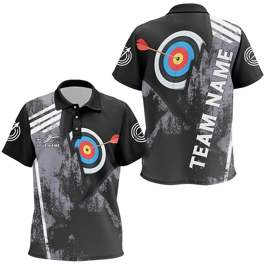 Personalized Target Archery Polo Shirts, Custom Arrow Archery Paint Black Jerseys, Archery Team Shirts, Custom Archery Shirts