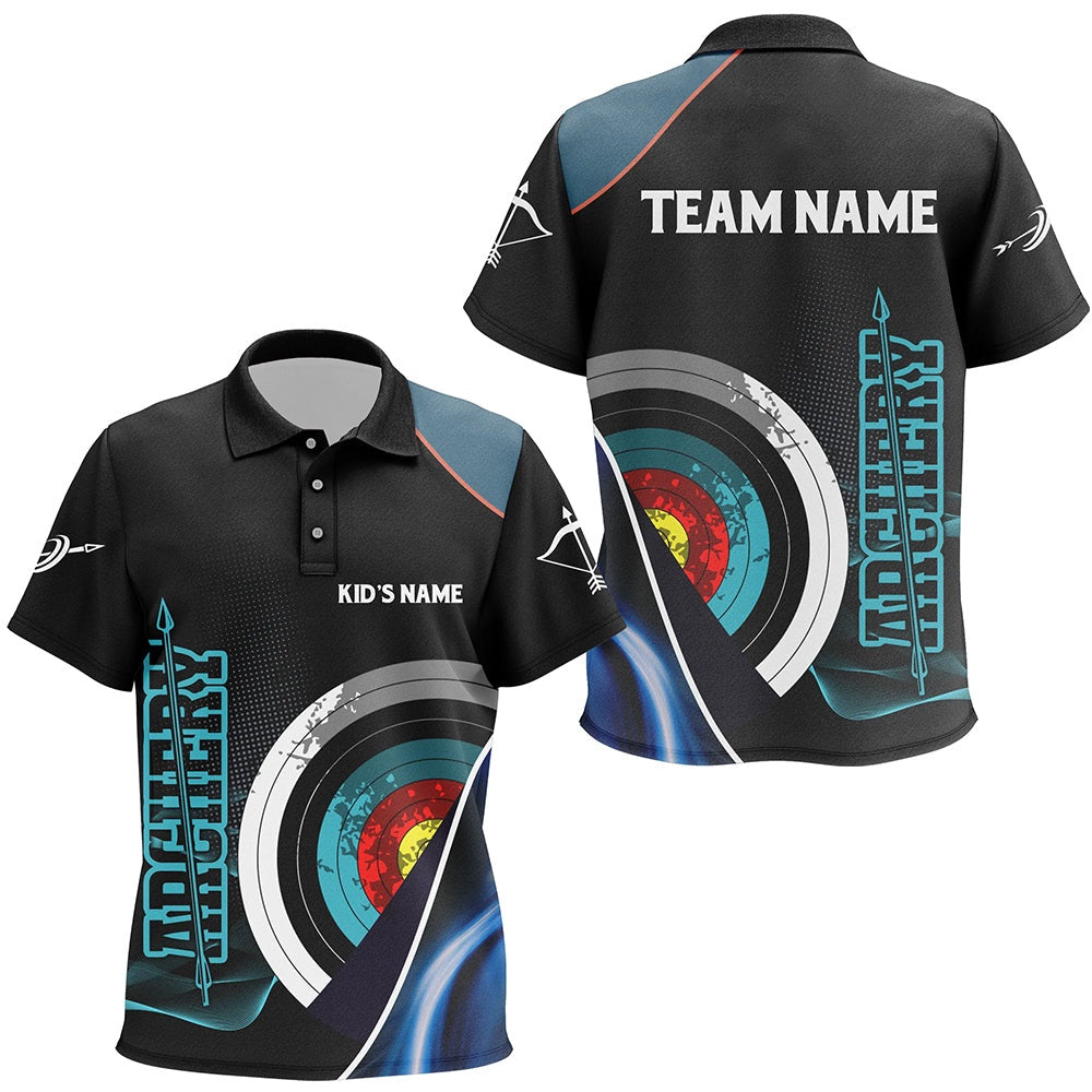 Personalized Targets Archery Polo Shirts, Custom Blue Black Arrow Archery Team Shirts, Archery Team Shirts, Custom Archery Shirts