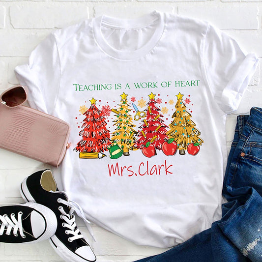 Personalized Teaching Is A Work Of Heart T Shirt, Merry T Shirt, Unisex Christmas Shirts