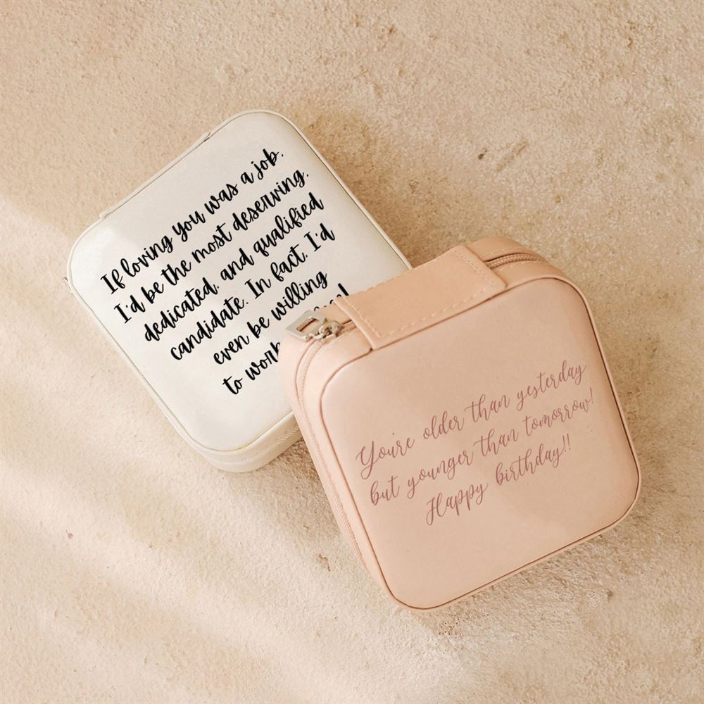 Personalized Text Jewelry Box, Custom Jewelry Organizer, Jewelry Box With Message, Mother's Day Jewelry Case