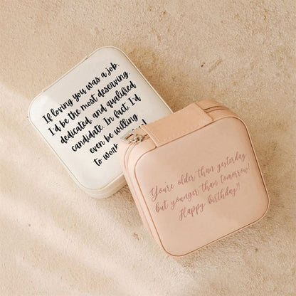 Personalized Text Jewelry Box, Custom Jewelry Organizer, Jewelry Box With Message, Mother's Day Jewelry Case