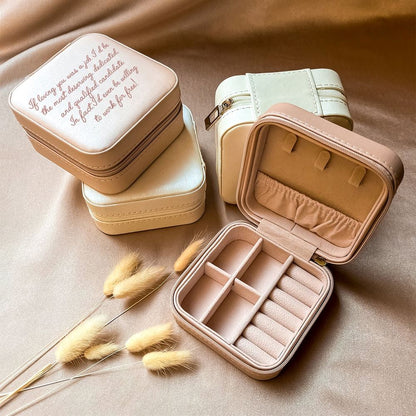 Personalized Text Jewelry Box, Custom Jewelry Organizer, Jewelry Box With Message, Mother's Day Jewelry Case