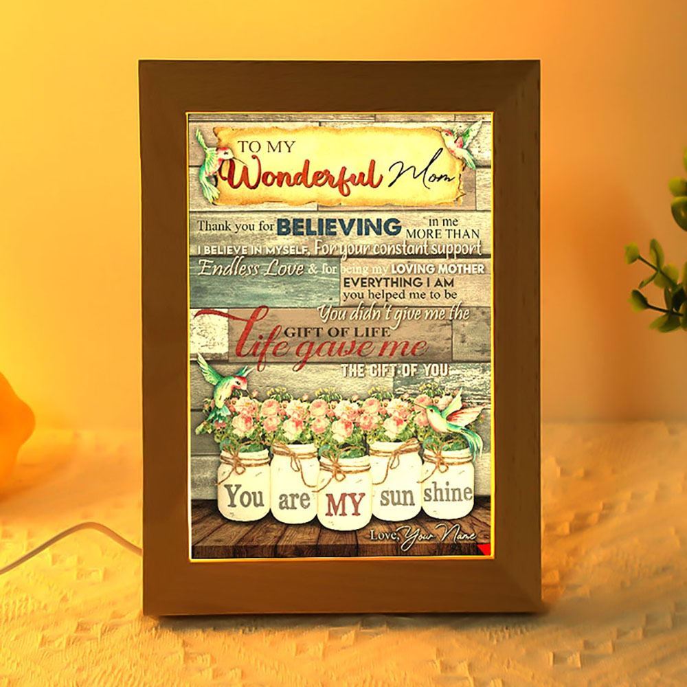 Personalized Thank You For Believing Me Mother's Day Frame Lamp, Mother's Day Night Light, Best Mom Ever, Gift For Mom
