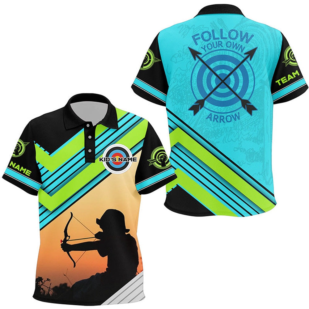 Personalized The Archer Follow Your Own Arrow Archery Polo Shirts, Funny Archery Jerseys Shirts, Archery Team Shirts, Custom Archery Shirts