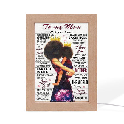 Personalized To My Mom Everything I Am Mother's Day Frame Lamp, Mother's Day Night Light, Best Mom Ever, Gift For Mom