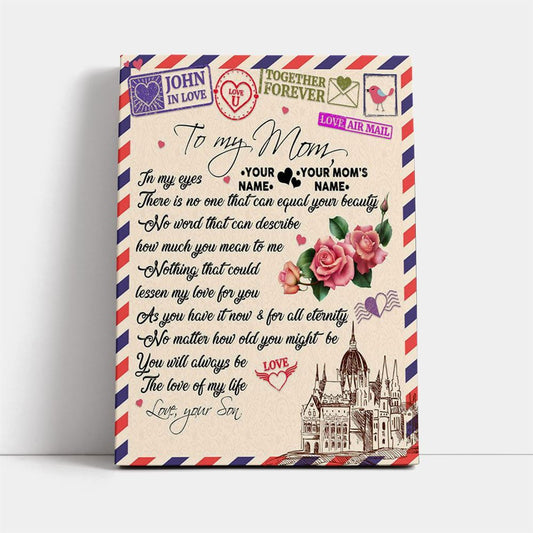 Personalized To My Mom In My Eyes Mother's Day Canvas, Mother's Day Canvas Art, Gift For Mom, Birthday Gift, Mother's Day Wall Art