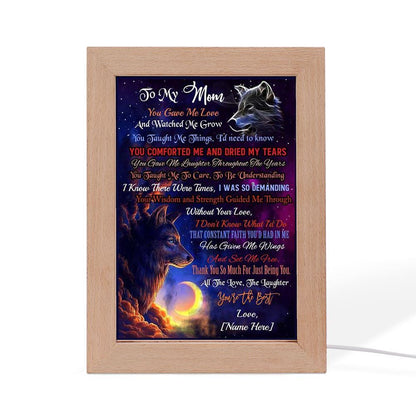 Personalized To My Mom Wolf Premium Frame Lamp, Mother's Day Night Light, Best Mom Ever, Gift For Mom