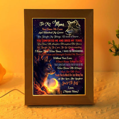 Personalized To My Mom Wolf Premium Frame Lamp, Mother's Day Night Light, Best Mom Ever, Gift For Mom