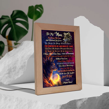 Personalized To My Mom Wolf Premium Frame Lamp, Mother's Day Night Light, Best Mom Ever, Gift For Mom